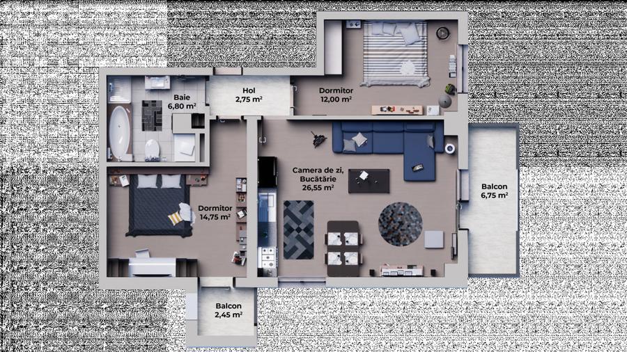 Comision 0%! Apartament 2 camere decomandat Calea Surii Mici