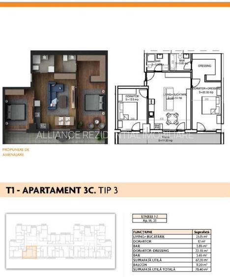 {Aparatorii Patriei} Apartament cu 3 camere | 2 bai - 79 MP - - 1
