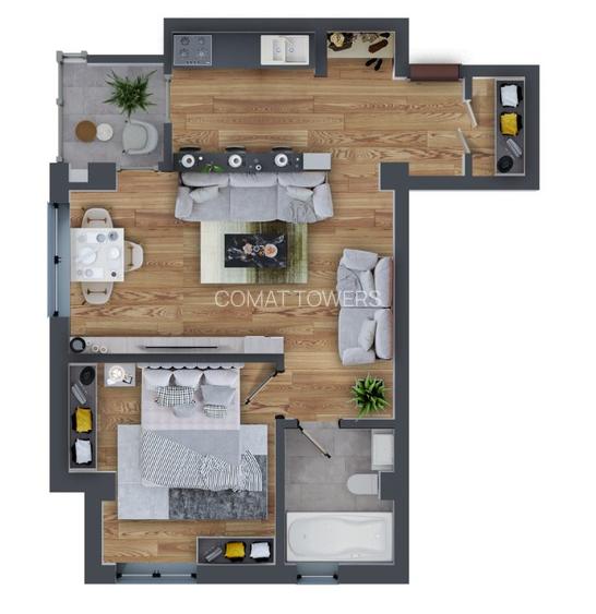 Apartament 2 Camere | 60 mp | Complex Comat Towers - 5