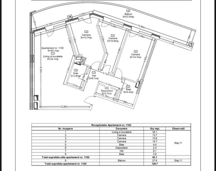 Apartament cu 4 camere, 93,1 mp, Ansamblu Rezidential, Zorilor - 9