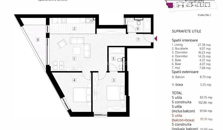 Apartament Lux 3 Camere Eminescu I Boxa Inclusa - 10
