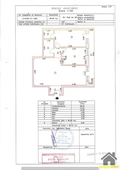 Proprietar, metrou Timpuri Noi, apart. 3 cam - 90 mp + loc parcare. - 14