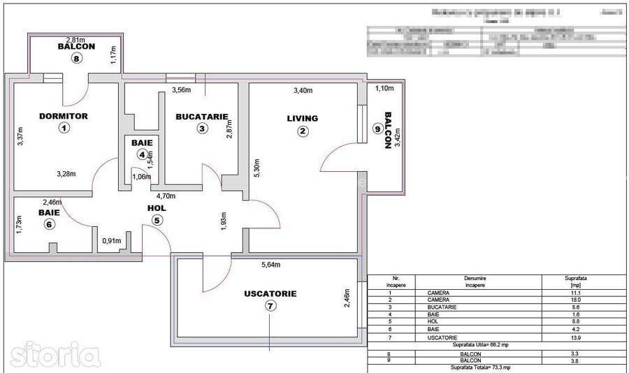 Apartament 3 camere decomandat | 73 mp | Turnisor - 16