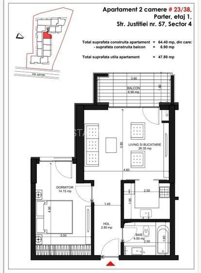 Închiriere Apartament 2 camere modern, lângă Palatul Parlamentu - 12