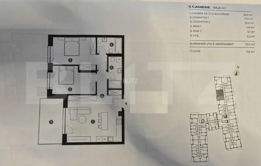 Apartament cu 3 camere, 2 bai, 72 mp, finisat modern, ERA By Hexagon - 5