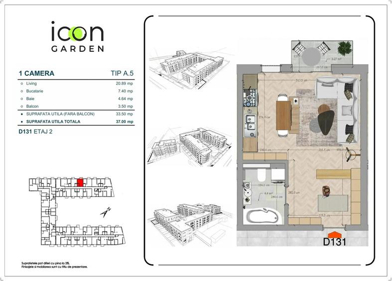 Garsonieră  ICON Garden - Ștefan cel Mare, gata de mutare - 5