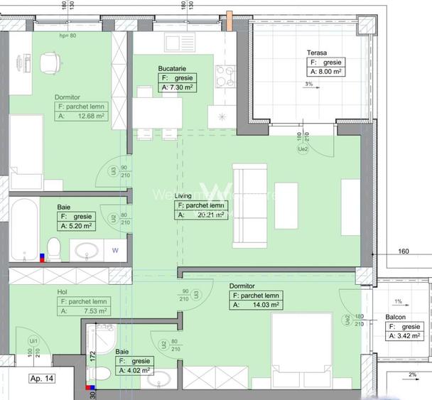 Compartimentarea perfecta! 3 camere, 2 bai si curte  in Selimbar - 2