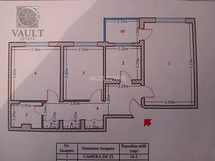 Apartament 3 camere -56.9Mp-Salajan-Nicolae Grigorescu - 8