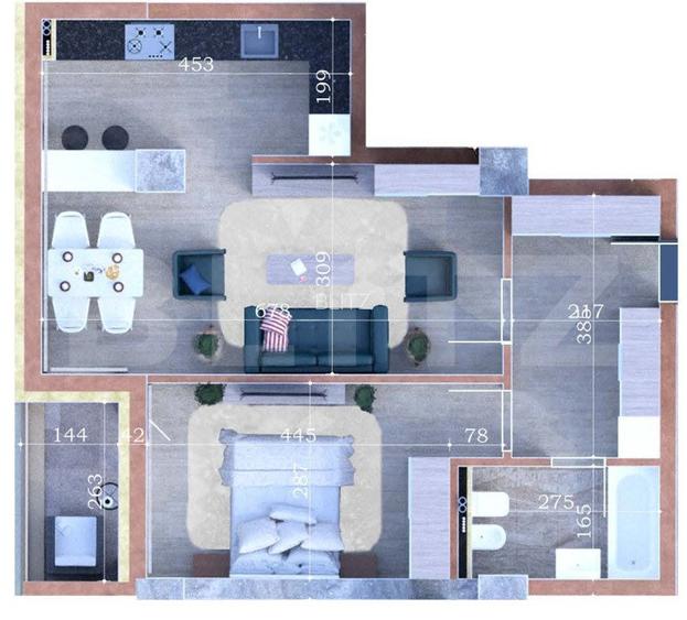 Apartament de 2 camere, 56 mp, Aleea Sadoveanu - 2