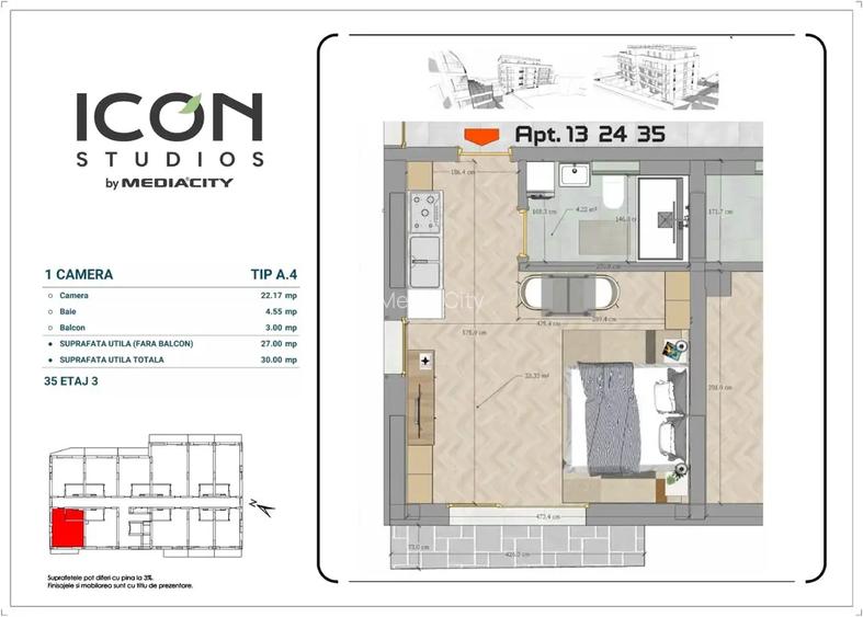 Garsonieră - ansamblul ICON Studios - zona Moșilor - 6