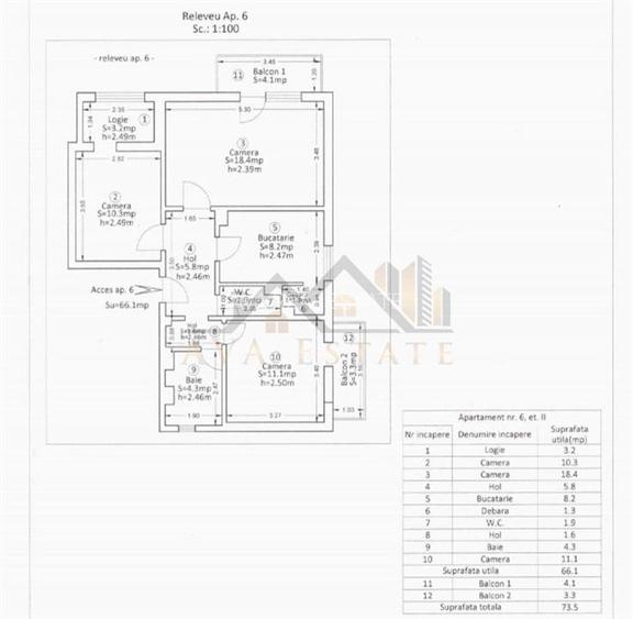 Apartament 3 camere | Decomandat, Et.2, 73 mp | Zona Lipovei - 15