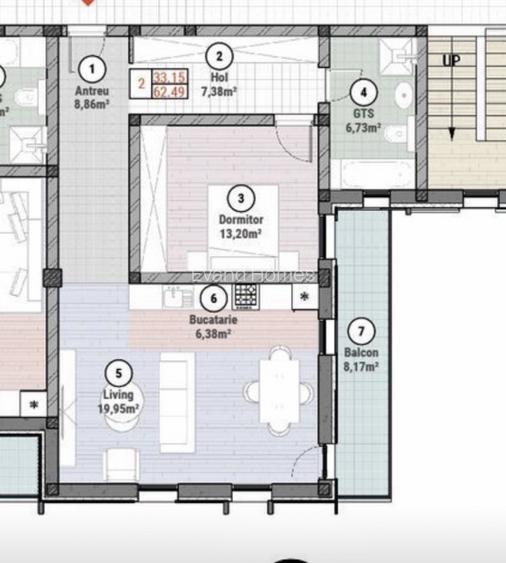 Oportunitate - Apartament cu 2 camere de 62 mp utili - Mosnita - 2