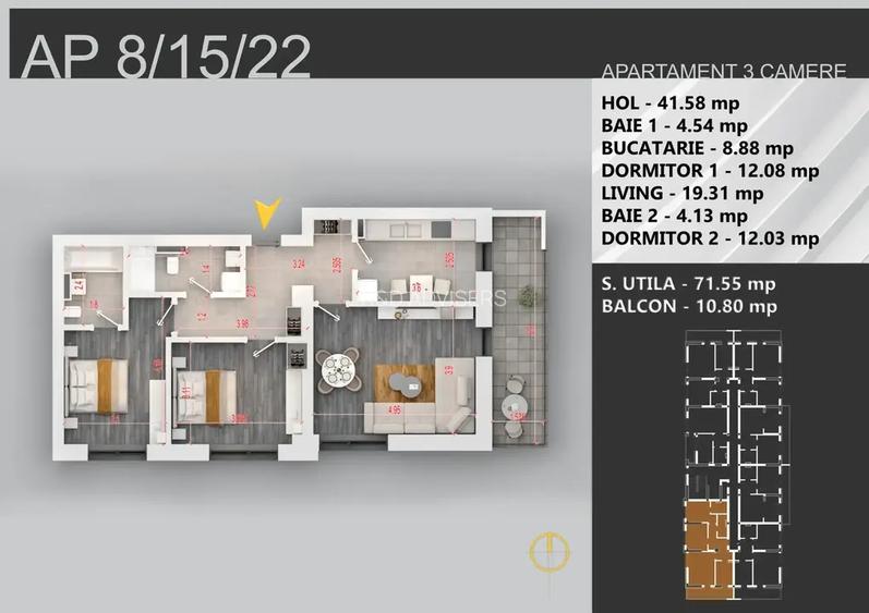 Apartament 3 camere decomandat in zona Theodor Pallady Nicolae Teclu - 3