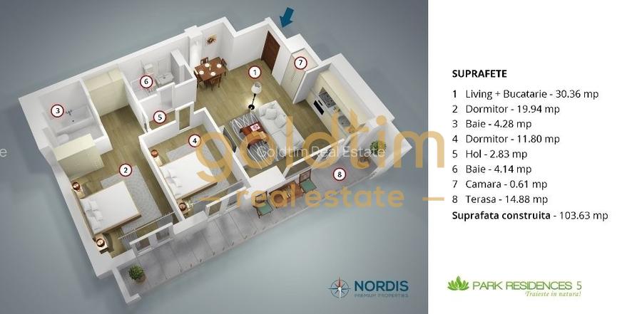 BANEASA/PETROM CITY/SUPERB/LUMINOS/SPATII GENEROASE/FACILITATI IN APROPIERE  - 15