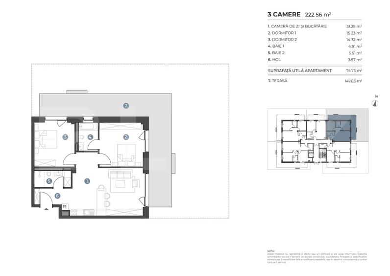 Apartament 3 camere, 75 mp | Standarde nZEB | Ansamblu nou | Buna Ziua - 3