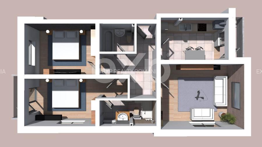 Apartament 3 Camere Trivale, 76 mp Utili, Decomandat, Finalizare iunie 2026 - 2