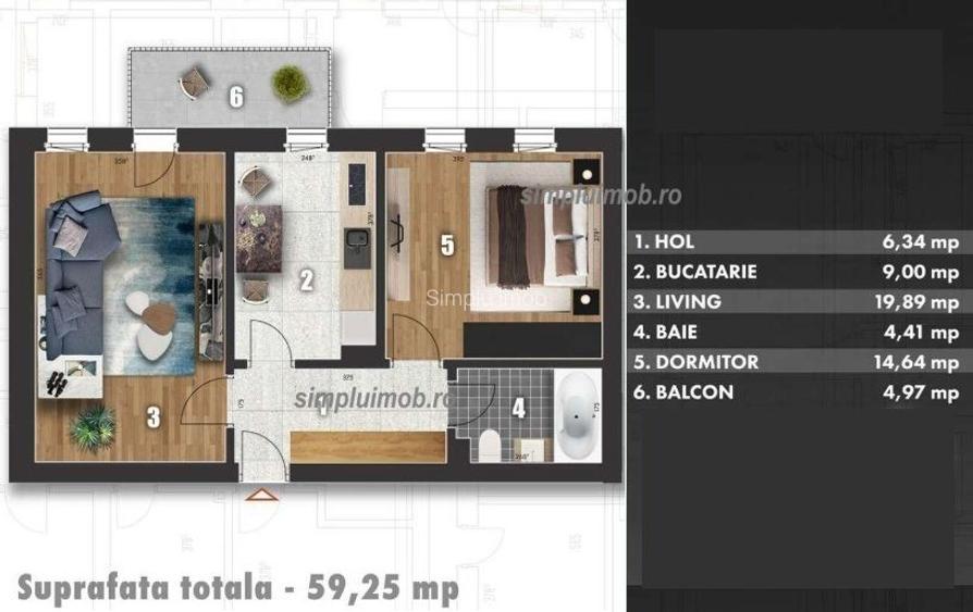 60 mp decomandat cu parcare Bd Metalurgiei Sector 4 - 2