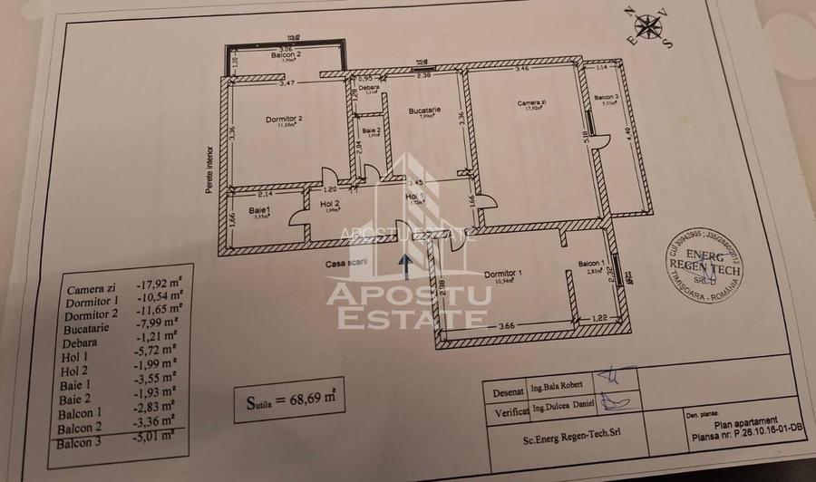 Apartament 3 camere,etaj 2,centrala proprie,zona Aradului/Torontalului - 10