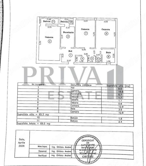 Apartament decomandat 3 camere 65 mp etaj 9, Sagului - 10