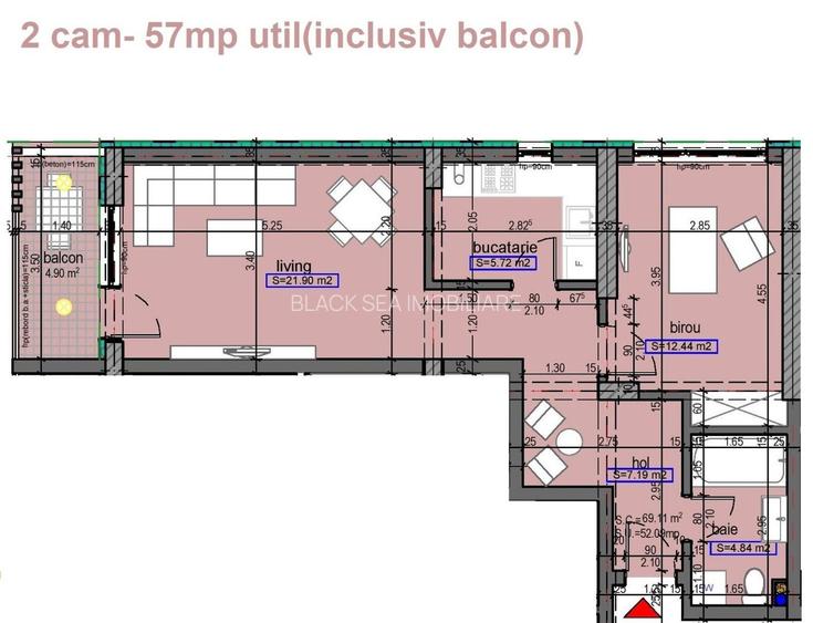 Apartament 2 camere decomandat /vedere către lac /zona Campus Ovidius - 4