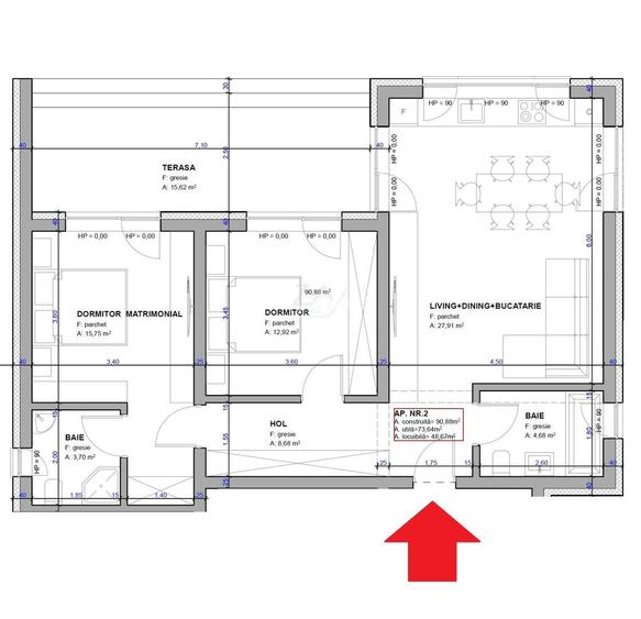 Drumul Boilor - Lidl. Etaj 1. 2 bai. 2 locuri parcare. - 15