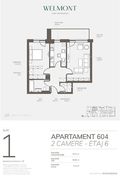 Dezvoltator, Apartament doua camere , Welmont/Rokman - 5