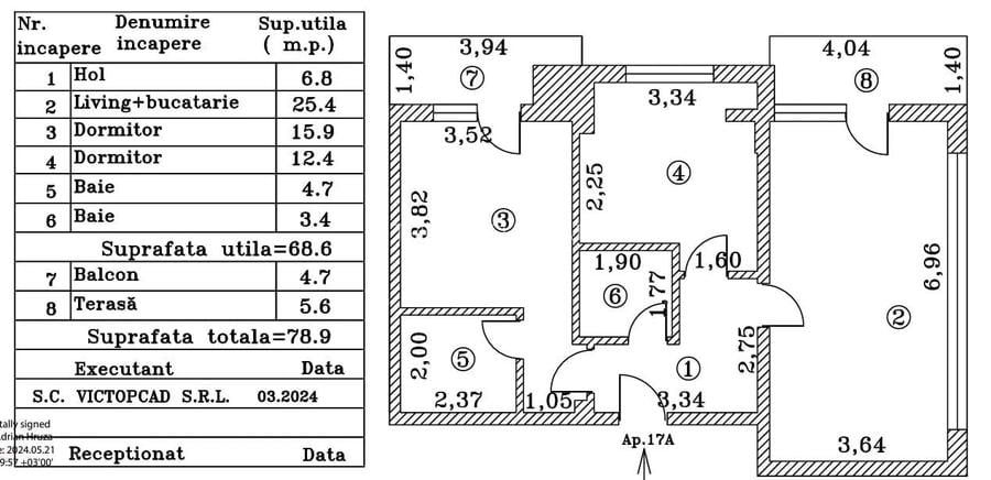 Apart 3 camere 80mp Titan Grigorescu vizavi noul Lidl Bloc 2023 - 3