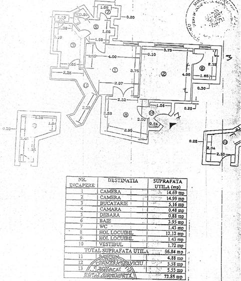 Apartament de vanzare 3 camere zona Unirii, Bucuresti 73 mp - 1