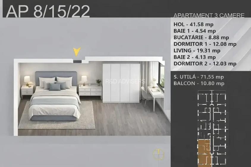 Apartament 3 camere decomandat Theodor Pallady predare aprilie 2026 - 5