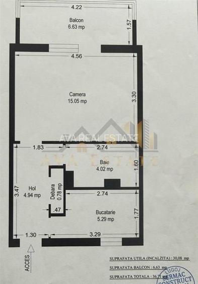 Apartament 2 camere | Et.2, 37 mp - Zona Dambovita - 11