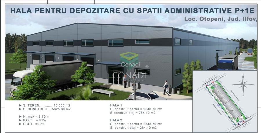 Teren de vanzare cu autorizatie pentru 2 hale - Otopeni - 10.000 mp - 3