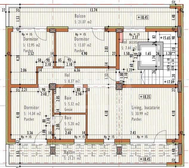 Penthouse 4 camere, constructie premium, 2 terase, Marasti - 8