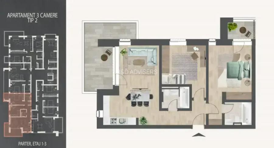 Apartament 3 Camere Luminos Nicolae Teclu 8 Minute Metrou - Scoala - 5