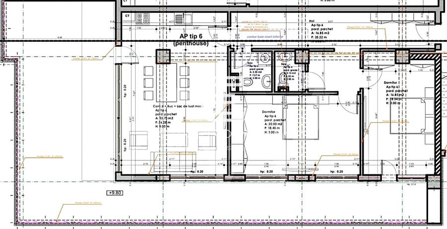 Penthouse 3 camere- 100mp- terasa 76 mp -la cheie- zona Veterani Sibiu - 12