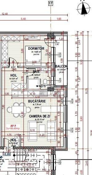 Apartament 2 camere cu CF semifinisat, 58 mp, parcare, zona Somesului - 11