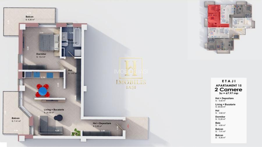 Apartament 2 camere 68 mp Bucium 85000 euro - 8