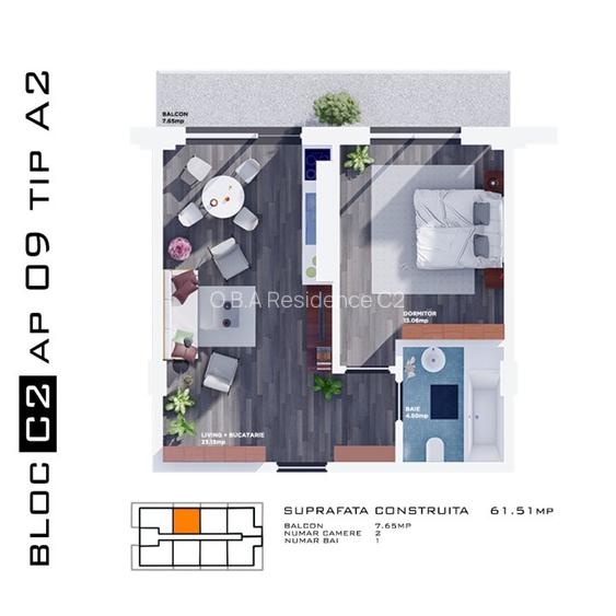 • Apartament 2 camere Mamaia Nord • O.B.A Residence- Predare Decembrie 2025 - 4