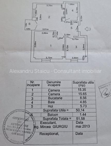 Inchiriez apartament cu 2 camere - Parc Sebastian - bloc nou - comision 0% - 1
