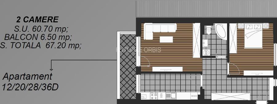 2 camere bloc nou | 67 mp | Prima mutare | Etaje multiple - 4