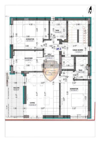 3 Camere Faleza Nord 87mp Bloc tip Boutique 2026, et 1/3 lift, centrala gaz, A/C - 3