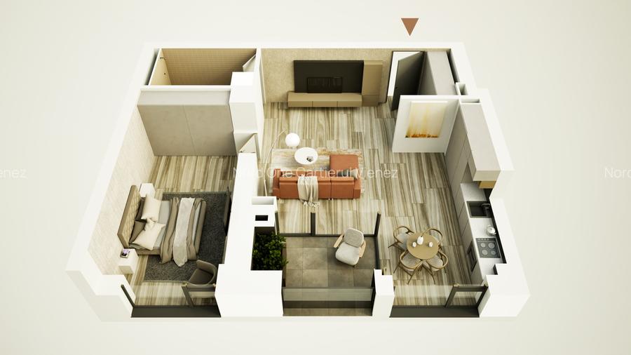 Apartament central  2 camere - Cartierul Vienez - dezvoltator Nord One - 2