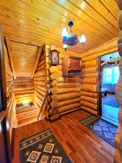  Cabana din lemn rotund, 140 mp utili, 1000mp teren – zona turistica Marisel - 8