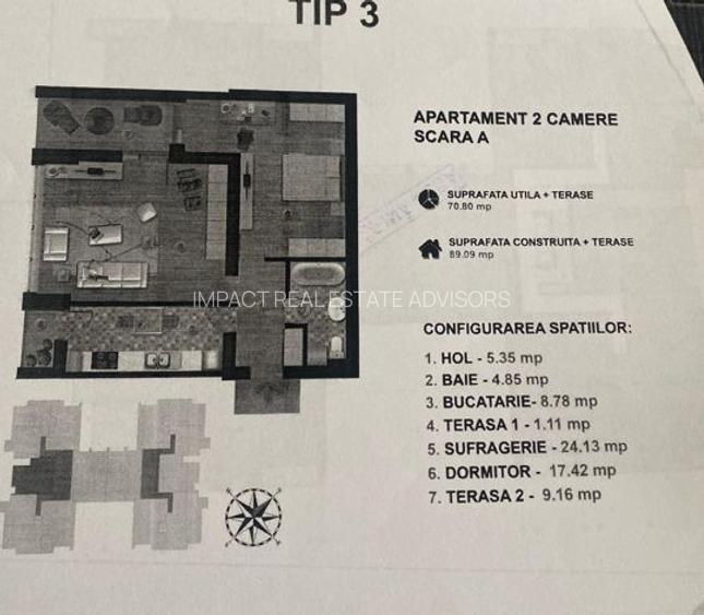 2 camere + loc de parcare || Floreasca-Barbu Vacarescu - 1