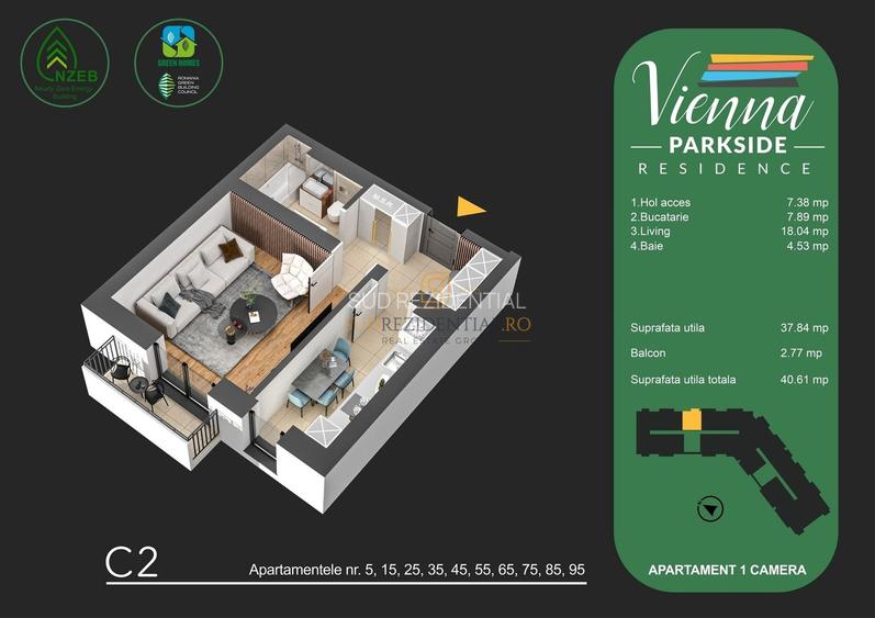 Garsoniera noua in ansamblu rezidential premium - langa Parcul Tudor Arghezi - 1