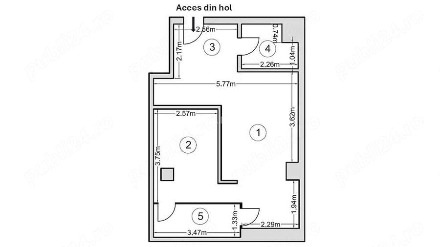 Apartament tip studio, etaj 5, vedere la Lacul Siutghiol.- OCAZIE - 5