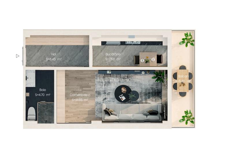 Apartament 1 camera Valea Lupului - 2