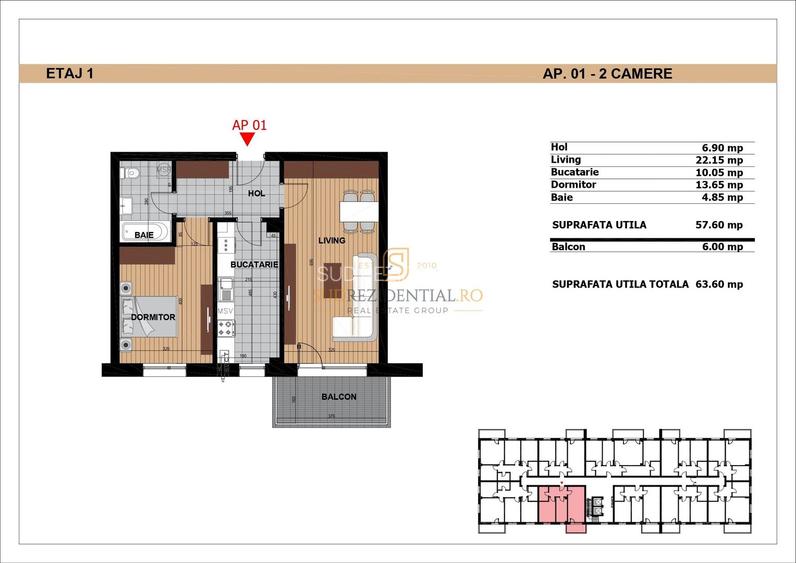 Apartament modern cu 2 camere,zona excelenta,acces la metrou, Sector 4 - 1