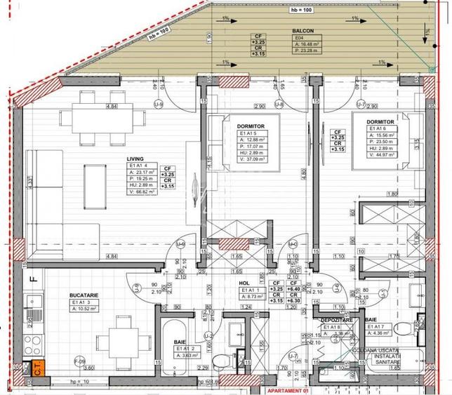 Apartament 3 camere cu loc de parcare – imobil tip boutique  Zona Palazu Mare - 3