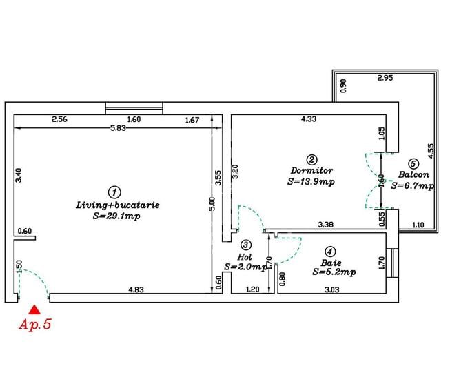 Oportunitate investitie apartamente cu 2 camere etajul 1 - 6