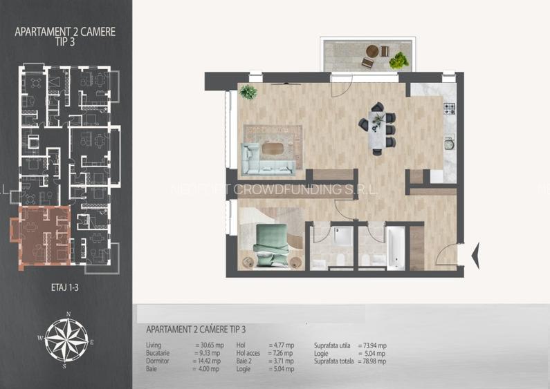Proiect Nou La Doar 8 Minute de Metrou  I Ap 2 Camere cu Dotari Premium, 0%Com - 22